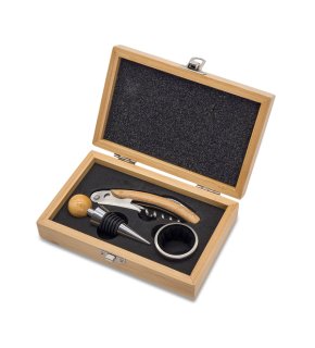 Zestaw do wina w bambusowym pudełku Sommelier - R22522